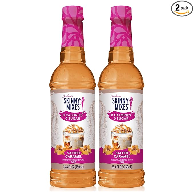 Jordan’s Skinny Mixes salted caramel sugar free coffee syrup 2 pack