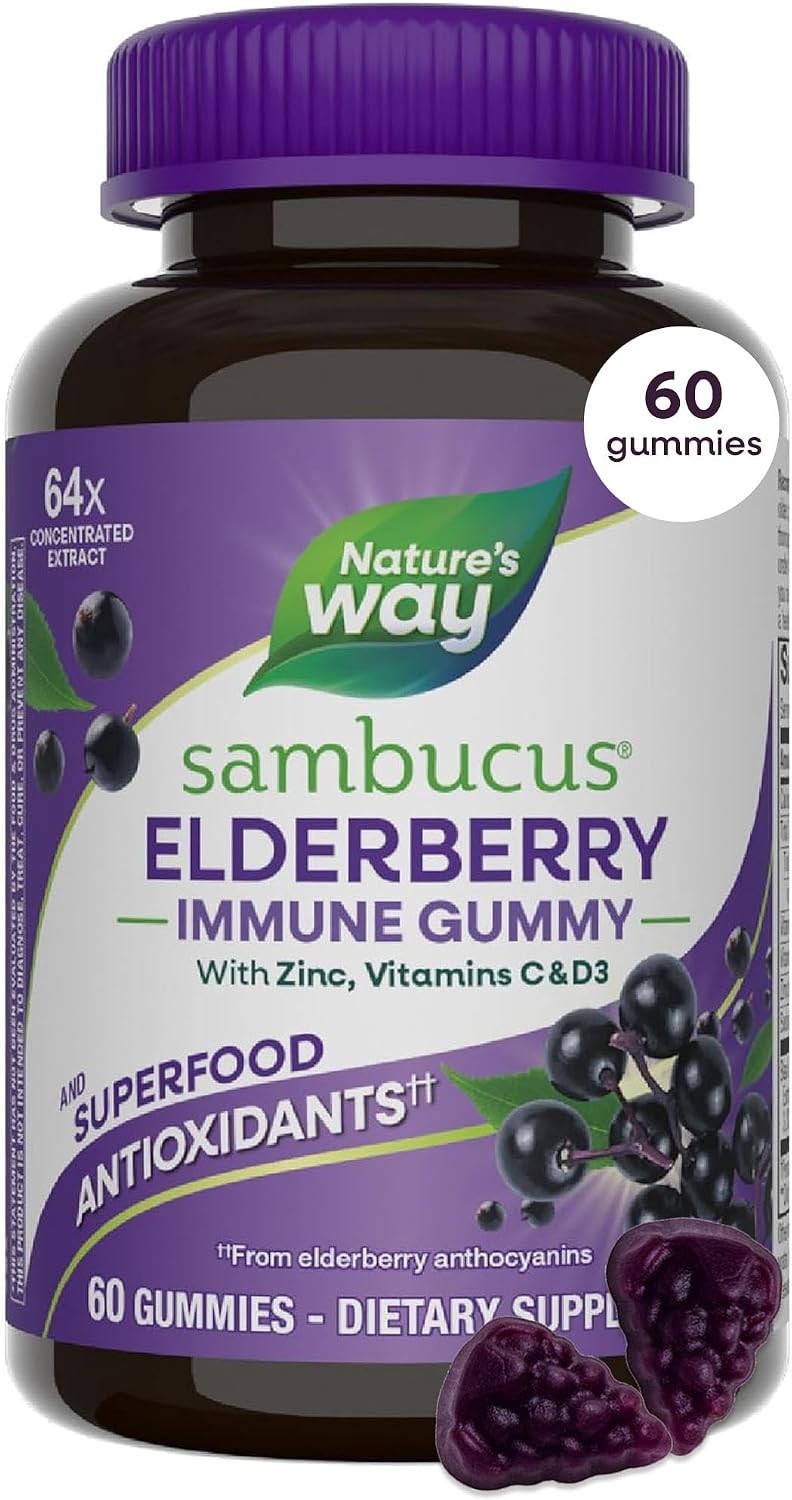 Nature's Way elderberry immune support gummies front label