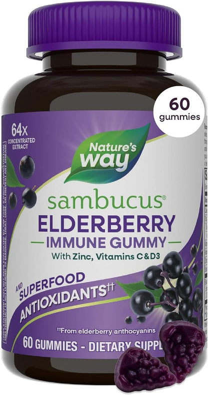 Nature's Way elderberry immune support gummies front label