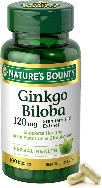 Nature's Bounty ginkgo biloba supplement front label