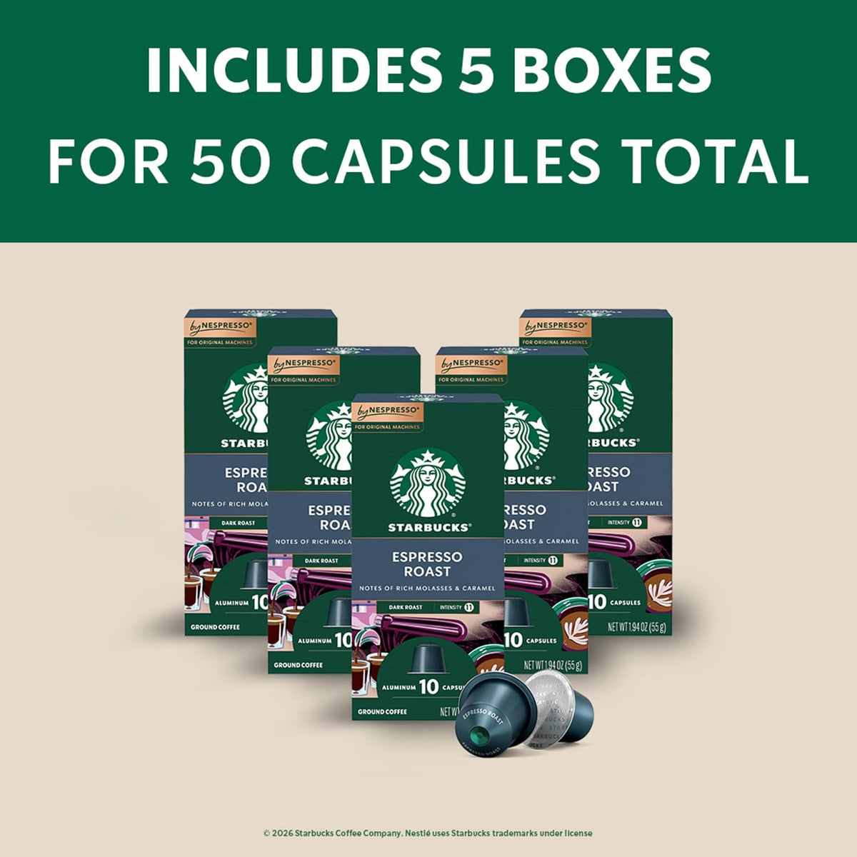 Nespresso OriginalLine compatible Starbucks espresso pods