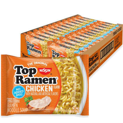 NISSIN chicken flavor instant ramen noodles