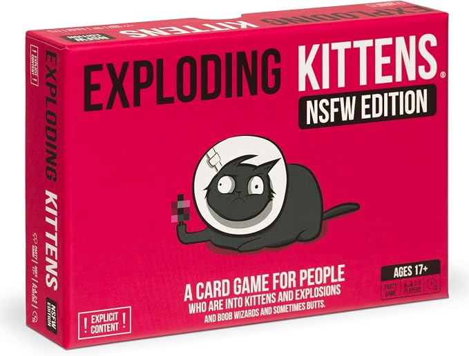 Exploding Kittens game cards and box
