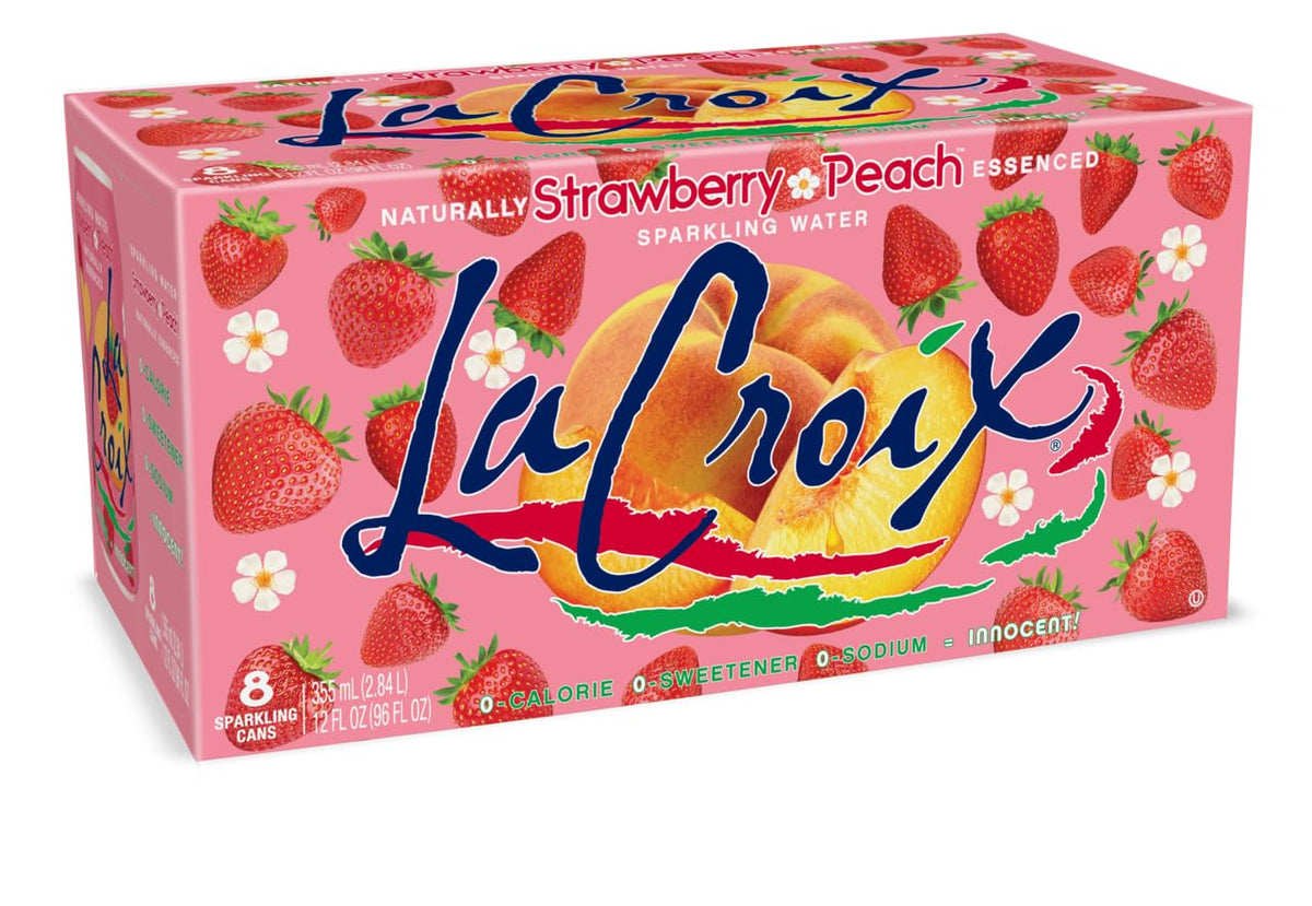 La Croix sparkling water Strawberry Peach cans