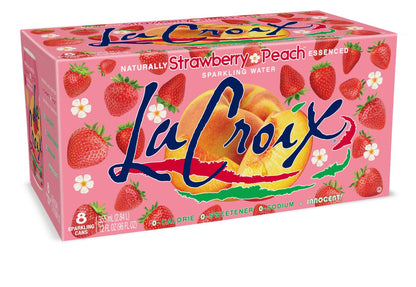 La Croix sparkling water Strawberry Peach cans