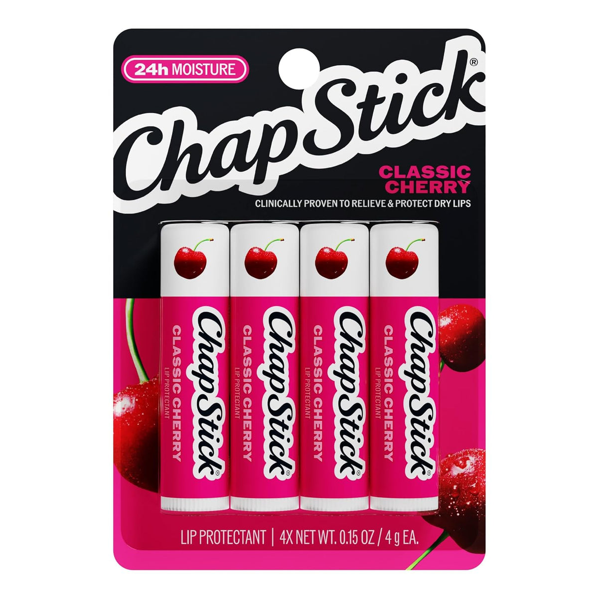 Cherry flavored ChapStick lip balm sticks