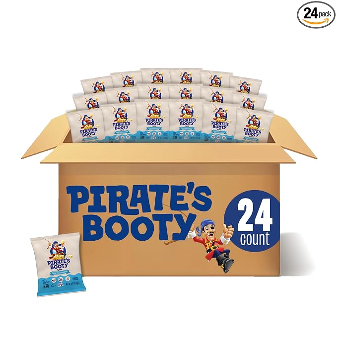 Pirate's Booty aged white cheddar cheese puffs 24 count box