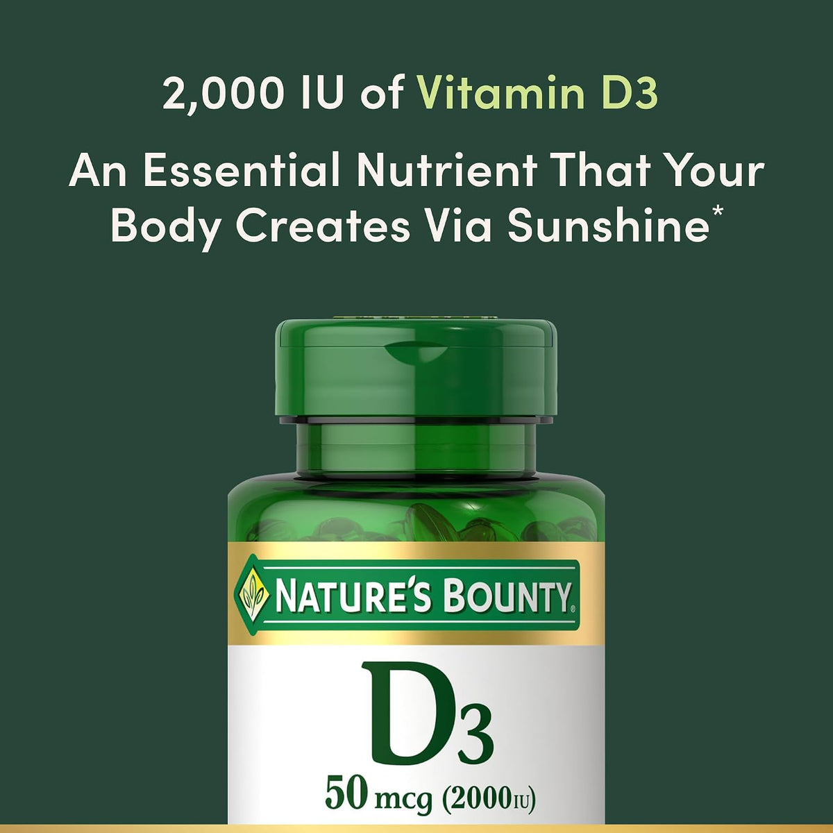 Nature's Bounty rapid release Vitamin D3 softgels