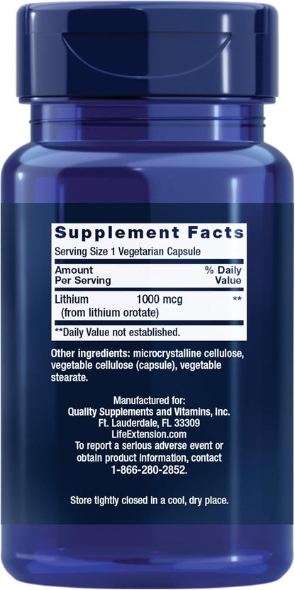 Life Extension trace mineral supplement label