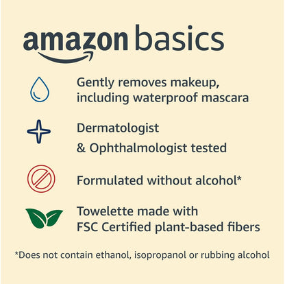 Pack of two Amazon Basics makeup remover wipes