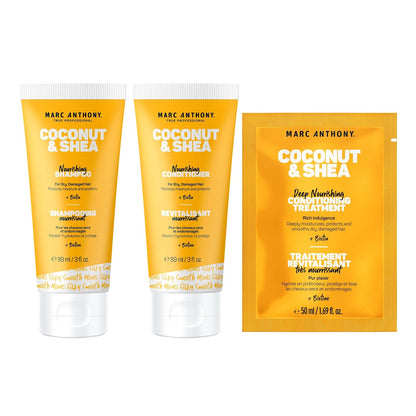 Hydrating Marc Anthony hair care duo with coconut oil and shea butter