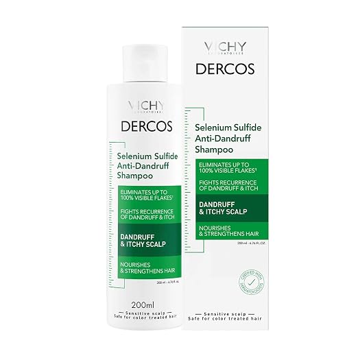 VICHY Dercos dandruff shampoo bottle for itchy scalp