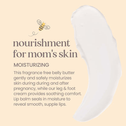 Burt's Bees Belly Butter Leg and Foot Creme lip balm set