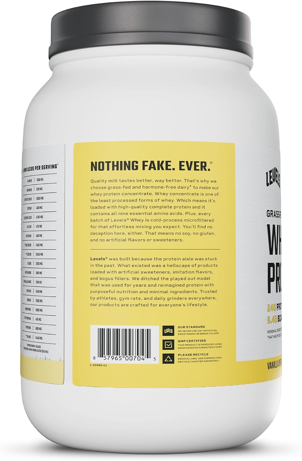 Levels whey protein for smoothies and shakes