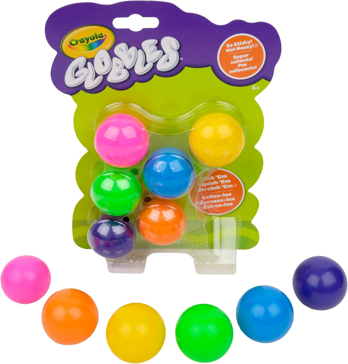 Colorful Crayola Globbles sticky stress balls
