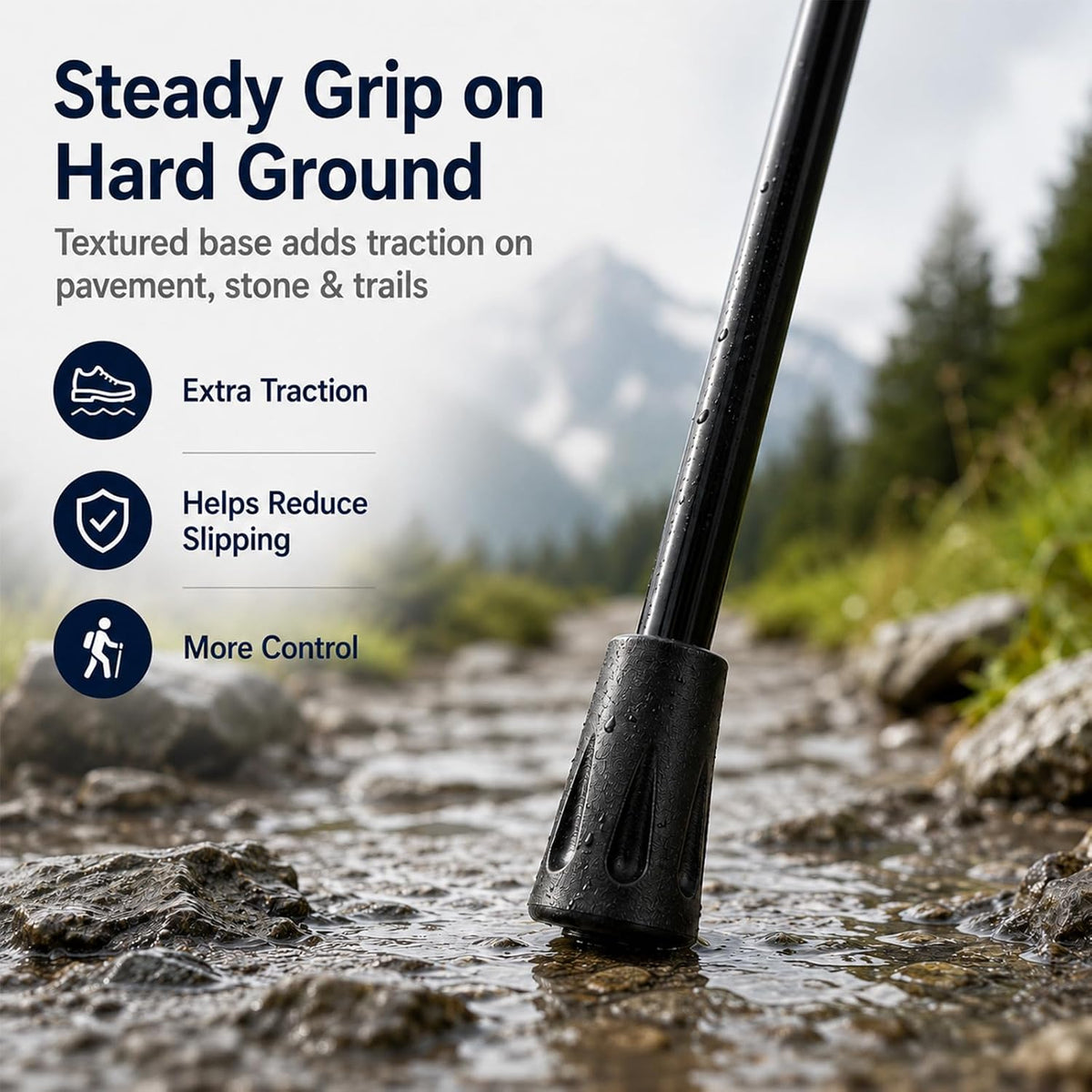 Replacement rubber pole tips for hiking and daily walks