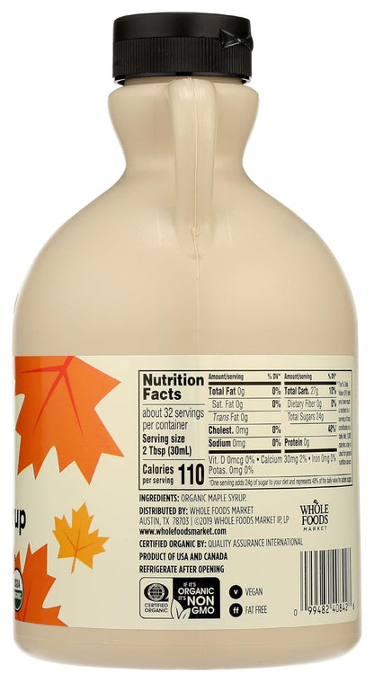 32 fl oz organic maple syrup with rich maple flavor