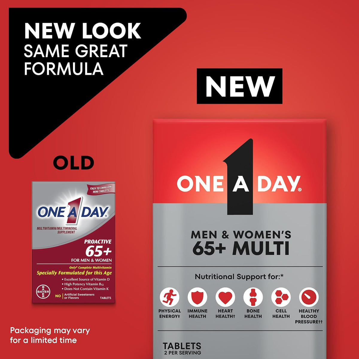 Proactive 65+ daily vitamin supplement bottle