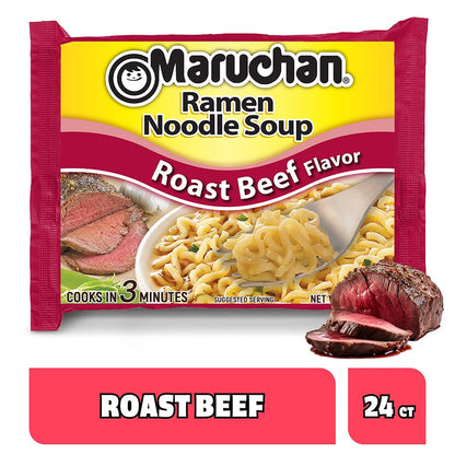 Maruchan roast beef ramen ready in 3 minutes