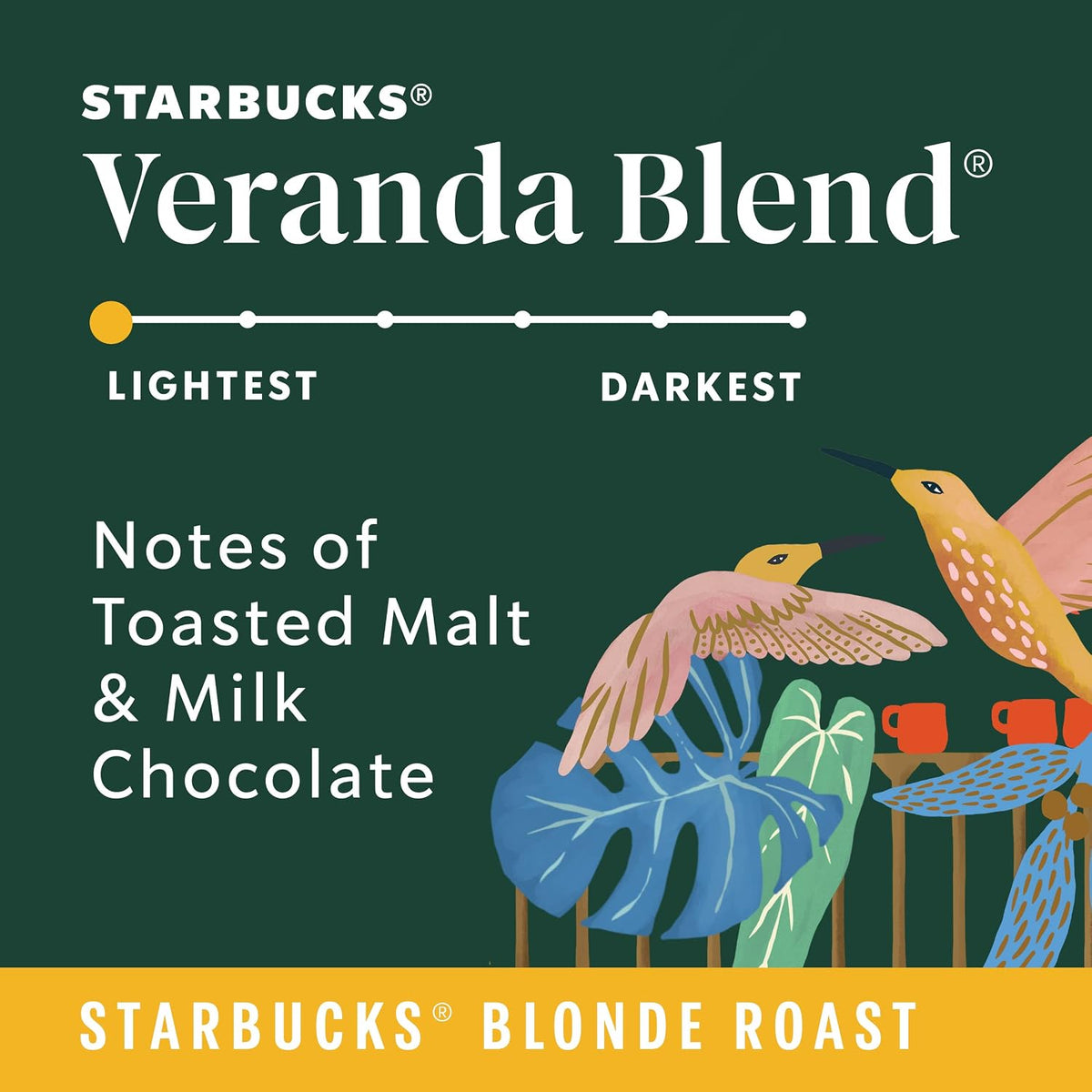 Starbucks blonde roast coffee pods with malt and chocolate notes
