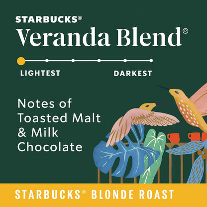 Starbucks blonde roast coffee pods with malt and chocolate notes