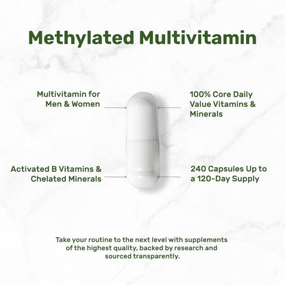Brand: DEAL SUPPLEMENT — DEAL SUPPLEMENT Methylated Multivitamin for Men & Women, 240 Capsules | 100% DV Vitamins & Minerals | Activated B-Complex & Chelated Minerals, with CoQ10, TMG & ALA | Non-GMO, cGMP Manufactured