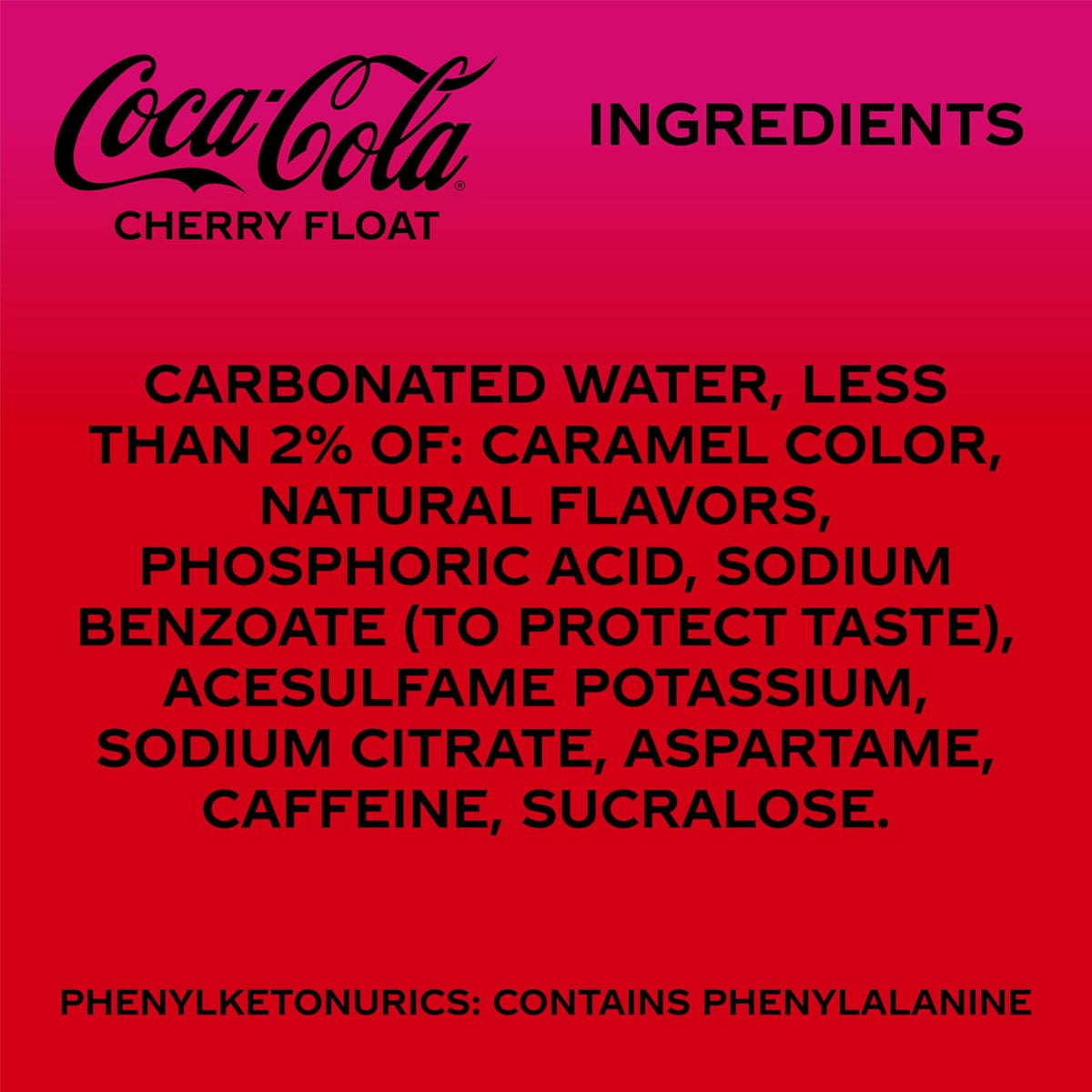 Cherry vanilla Coca-Cola Zero Sugar cans