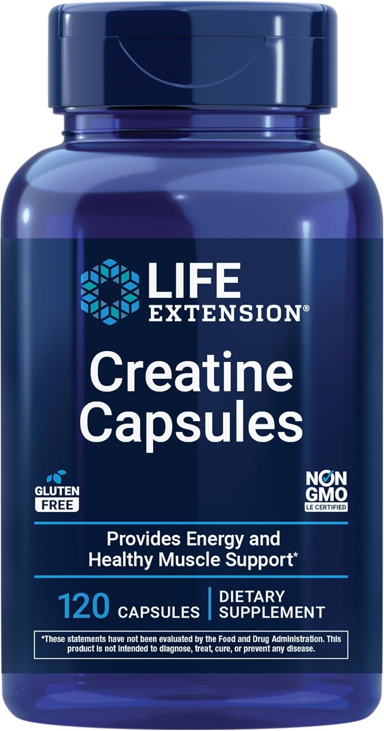 Creatine monohydrate capsules by Life Extension