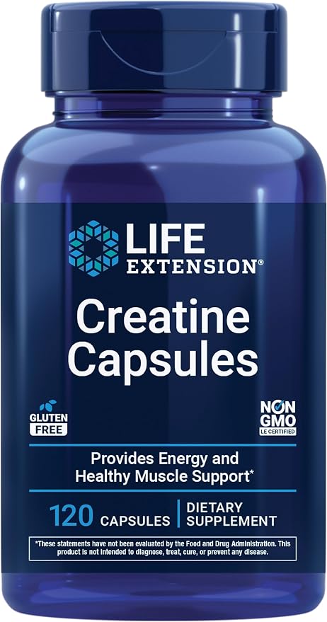 Life Extension Creatine Capsules bottle 120 count