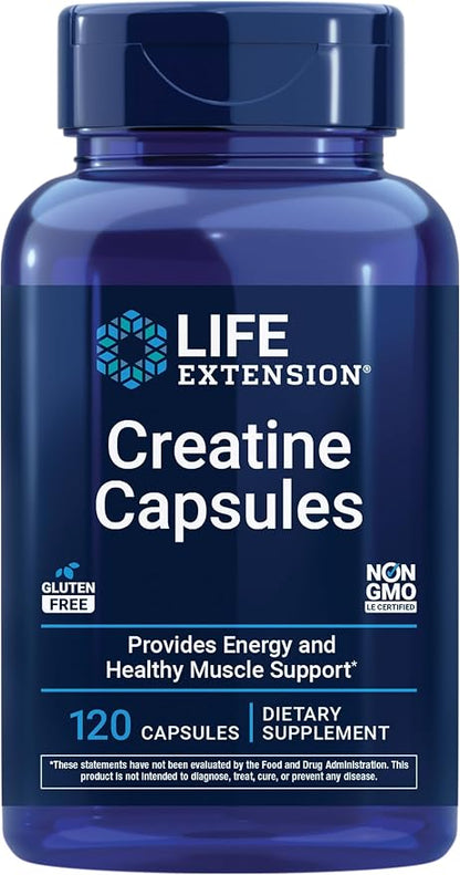 Life Extension Creatine Capsules bottle 120 count