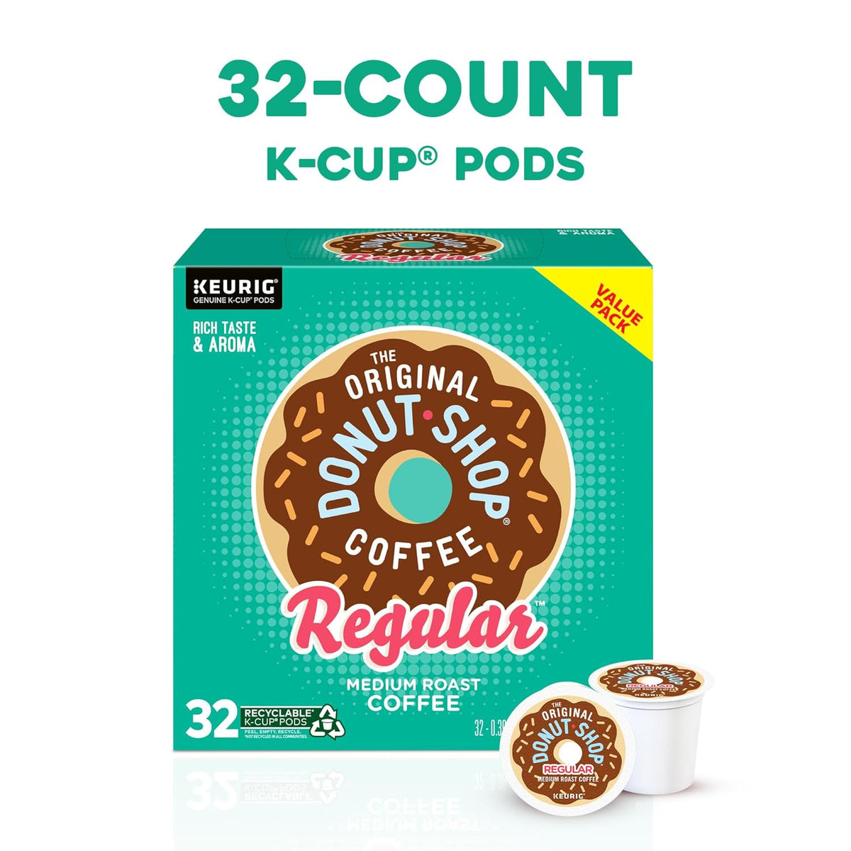 The Original Donut Shop Regular coffee pod packaging