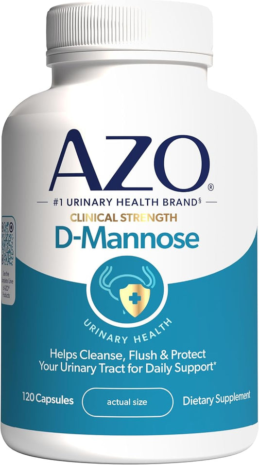 AZO D-Mannose clinical strength supplement bottle