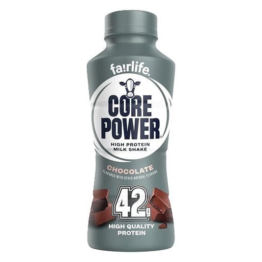 Fairlife Core Power Elite chocolate protein shake bottle