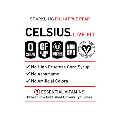 CELSIUS Fuji Apple Pear sugar free beverage pack