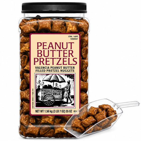 Kirkland Peanut Butter Pretzels Nuggets Snack - Valencia Pretzels With Peanut Butter Filling (3 LB 7 OZ) 55 OZ with Mini Scooply Scoop