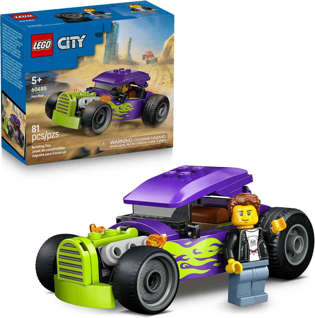 LEGO City purple hot rod building toy