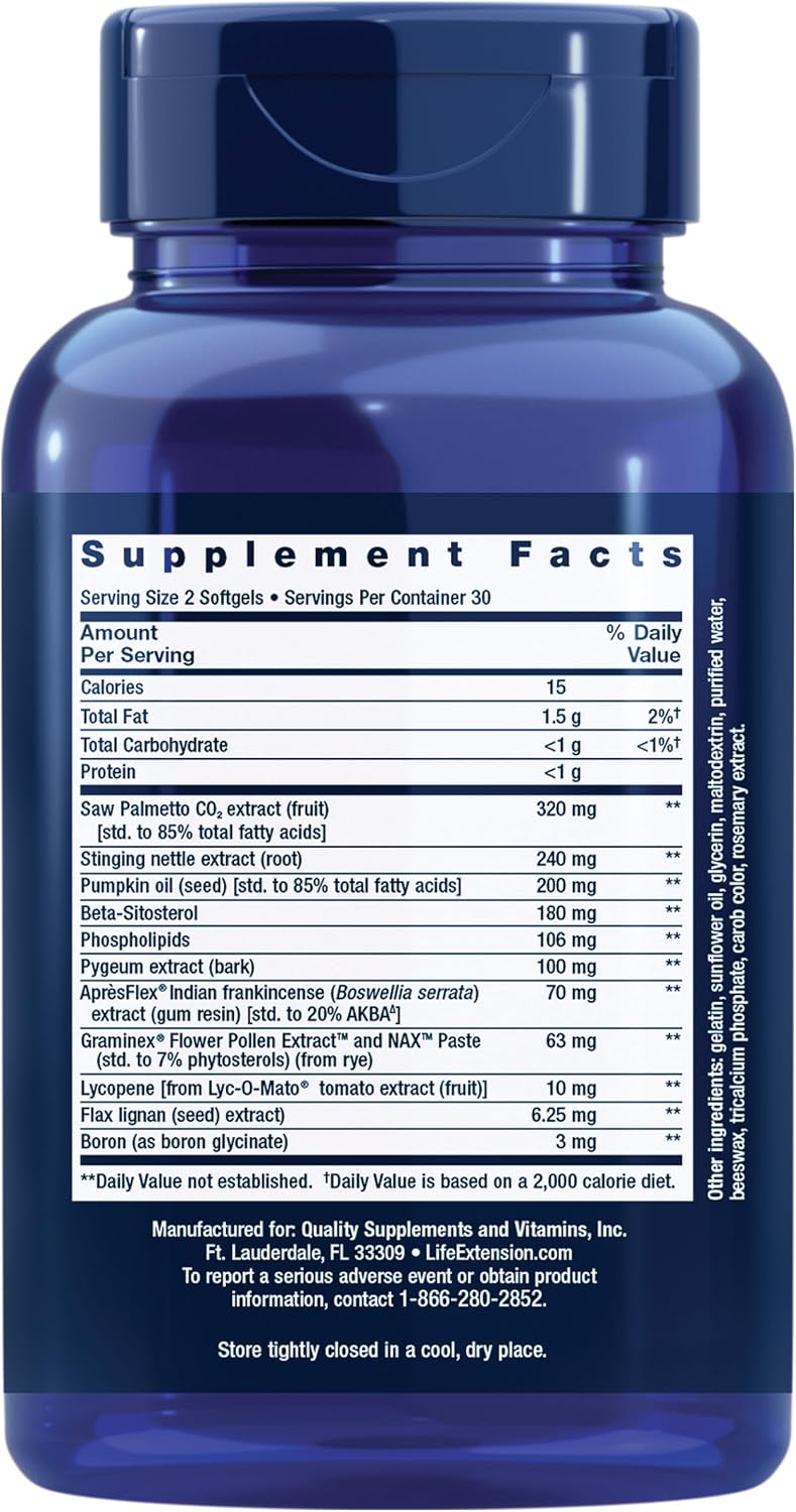 Ultra Prostate Formula 60 softgels front label