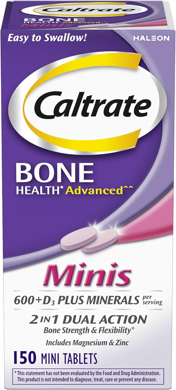 Caltrate Minis 600 Plus D3 calcium supplement bottle
