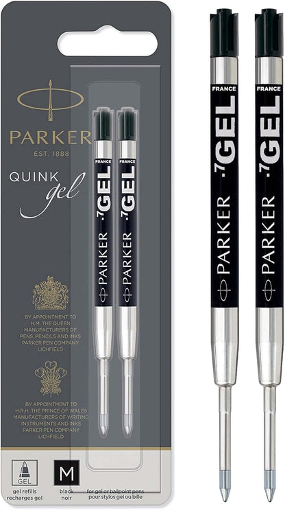 Parker black gel ink rollerball pen refills 2 pack