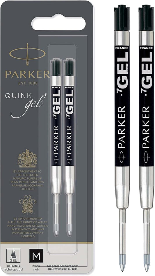 Parker black gel ink rollerball pen refills 2 pack
