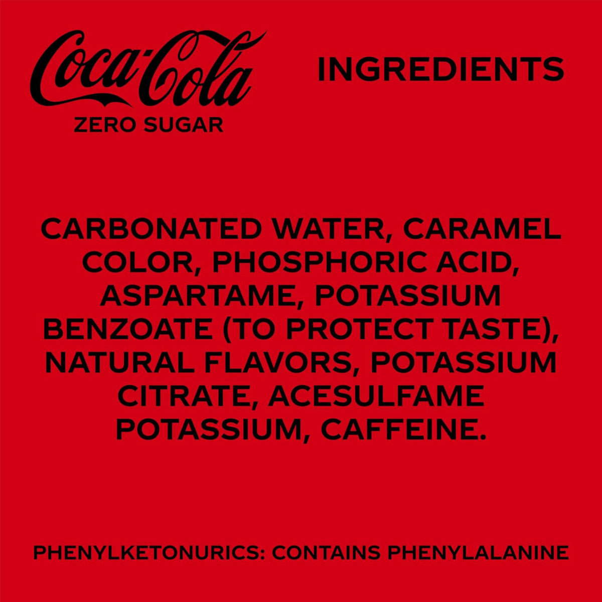 Six pack of Coca-Cola Zero Sugar bottles