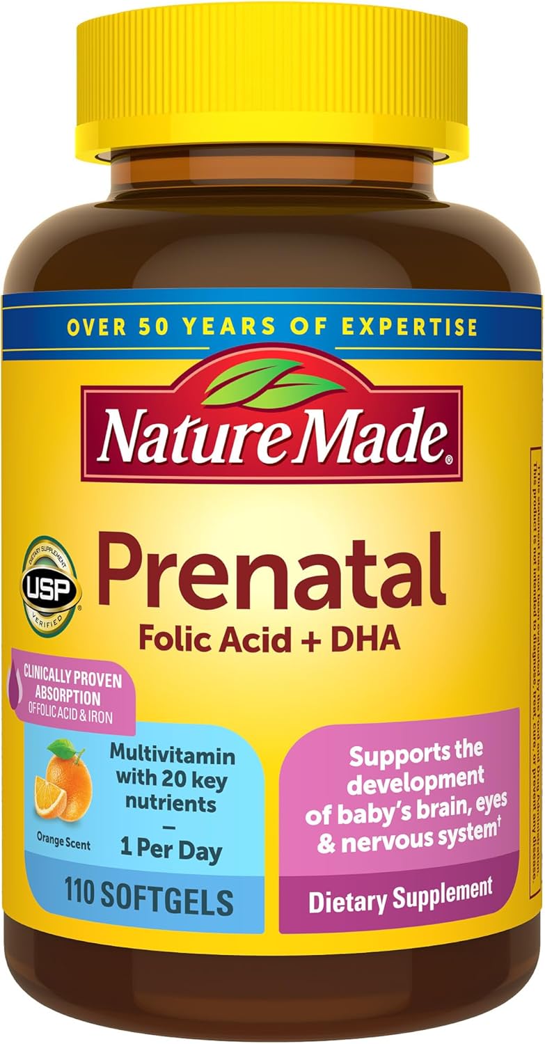 Nature Made Prenatal Vitamins 110 softgels supplement packaging