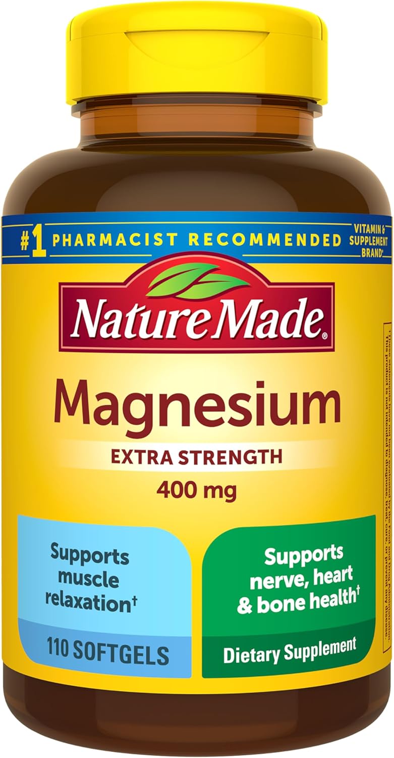 Nature Made Magnesium Oxide 400 mg supplement facts label