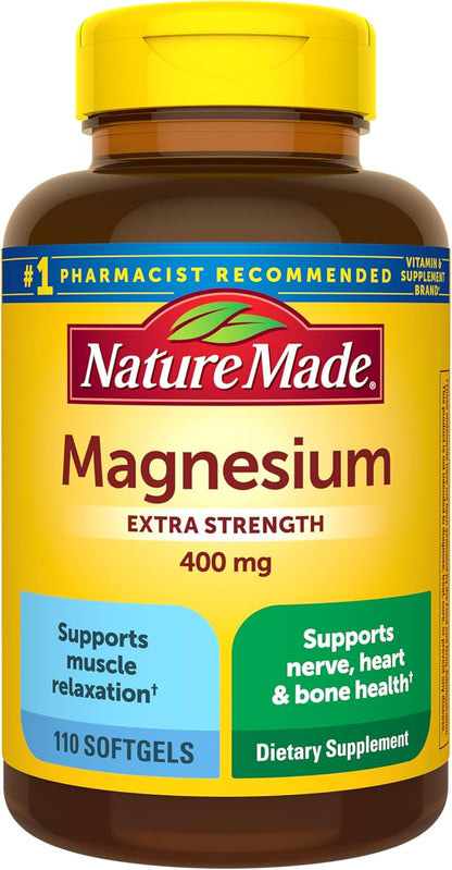 Nature Made Magnesium Oxide 400 mg supplement facts label