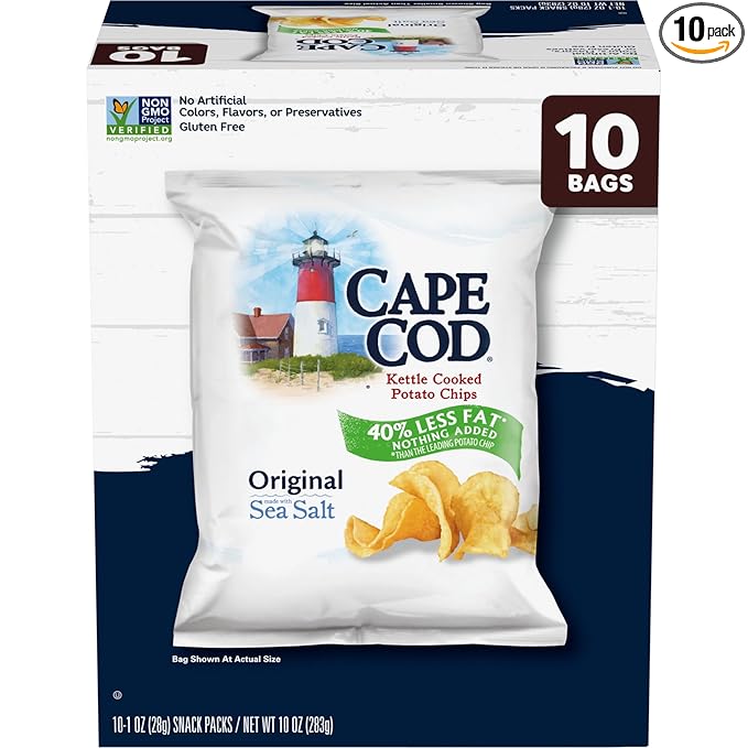 Cape Cod Less Fat Original potato chip snack packs