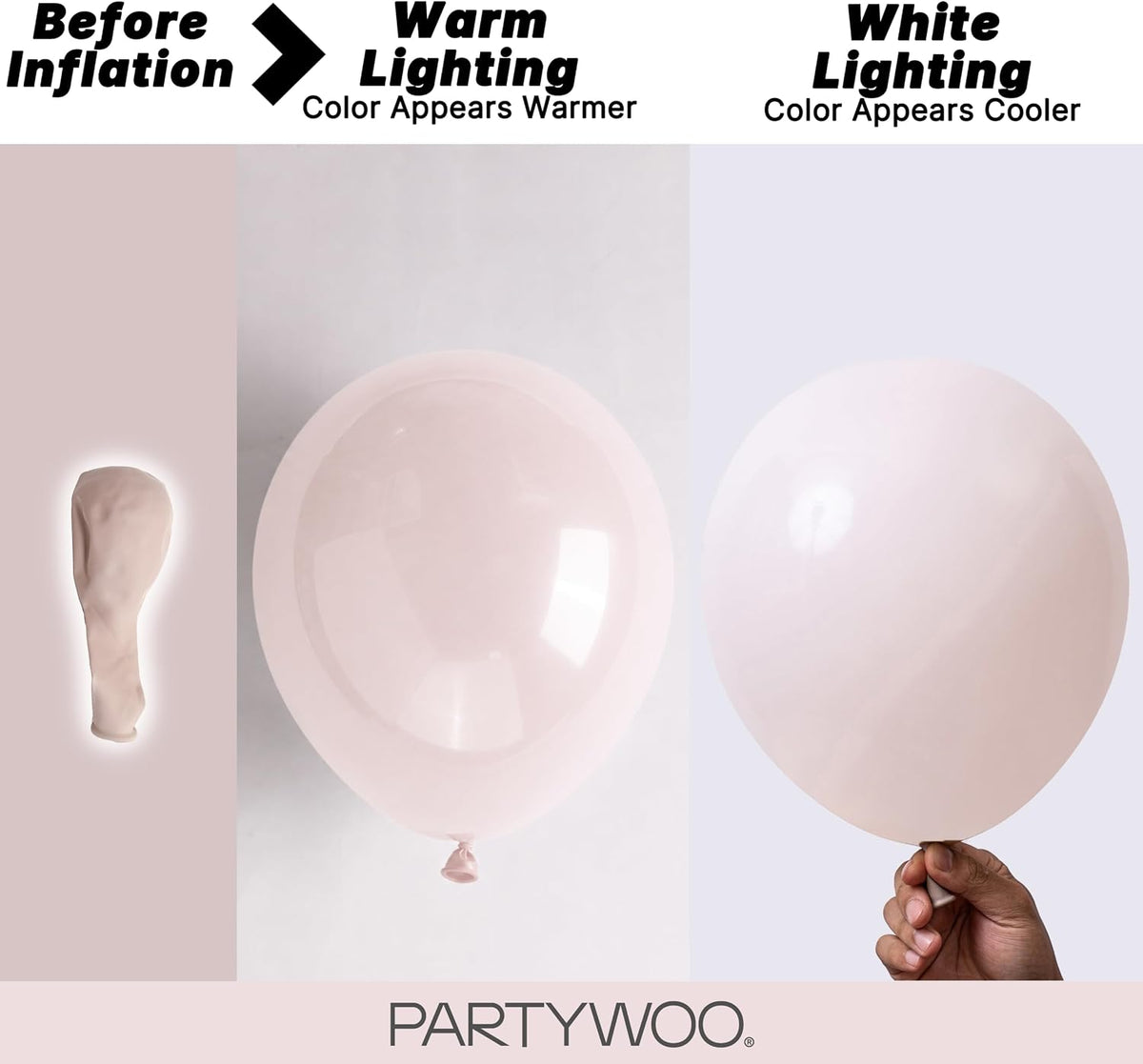 Thick durable beige balloons for arches and garlands