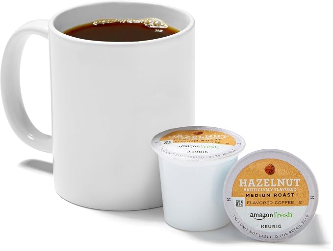 AmazonFresh hazelnut flavored coffee pods, 80 count