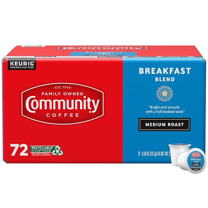 Community Coffee Breakfast Blend K-Cup pods 72 count