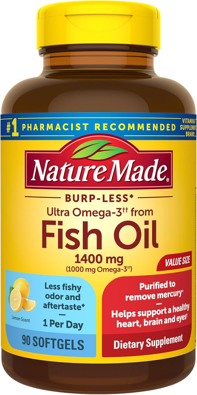 Nature Made Burp Less Ultra Omega 3 Fish Oil bottle