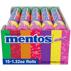 Mentos chewy candy rolls with 14 pieces per roll